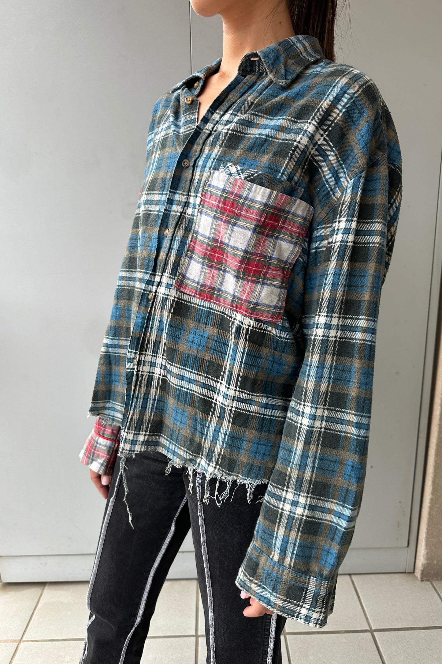 Mixed Flannel Shirt