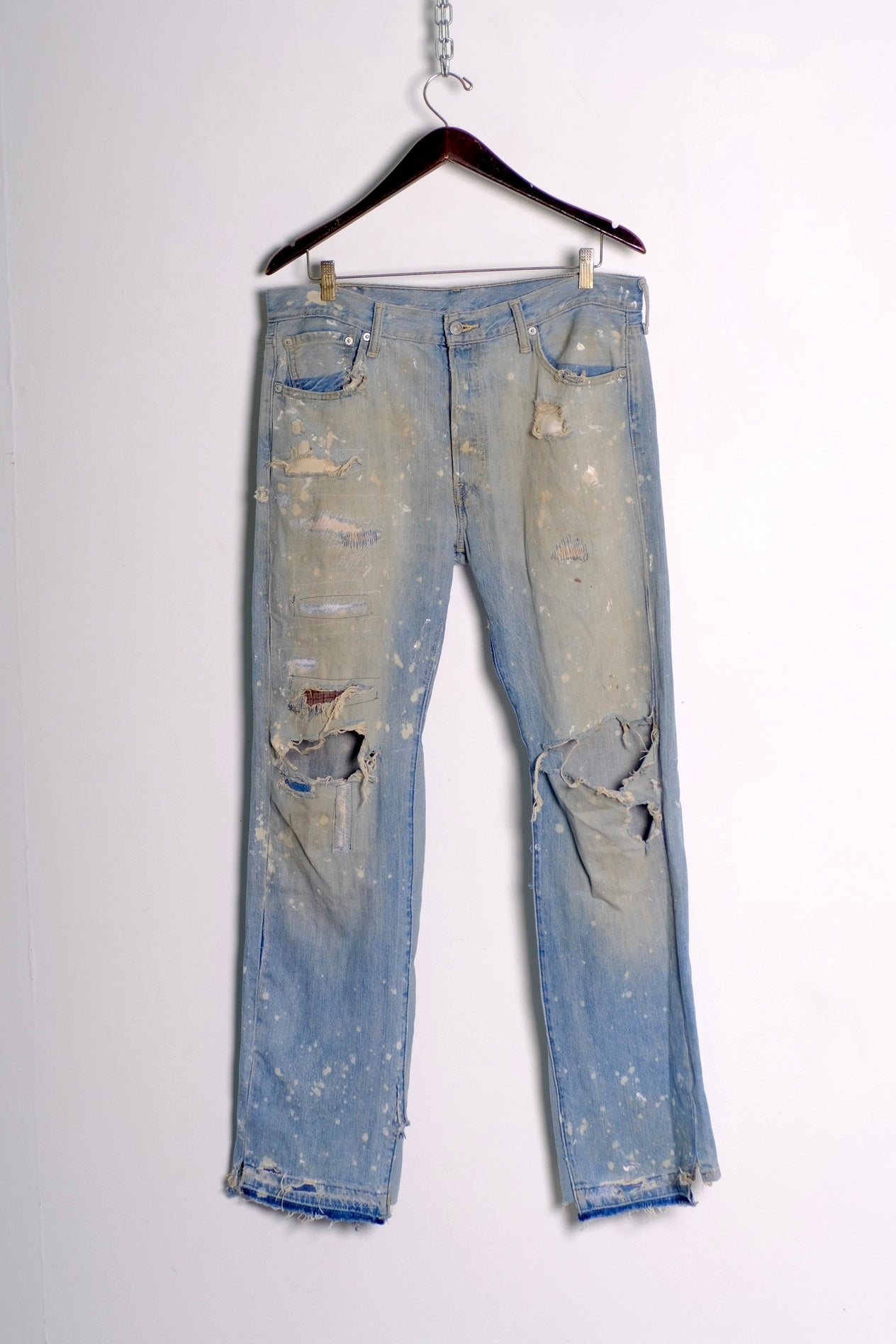 Vintage Mud Dye Repair Jeans