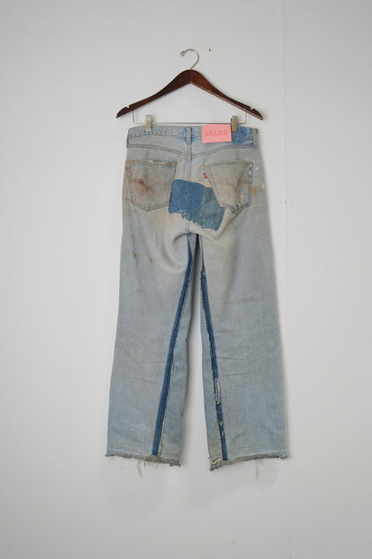 Trash Wide-Leg Painted Denim