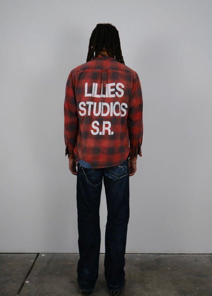 Vintage Reworked Flannel Dark Red