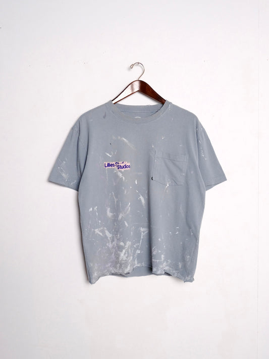 Up-cycled Graphic Print T-Shirt Blue