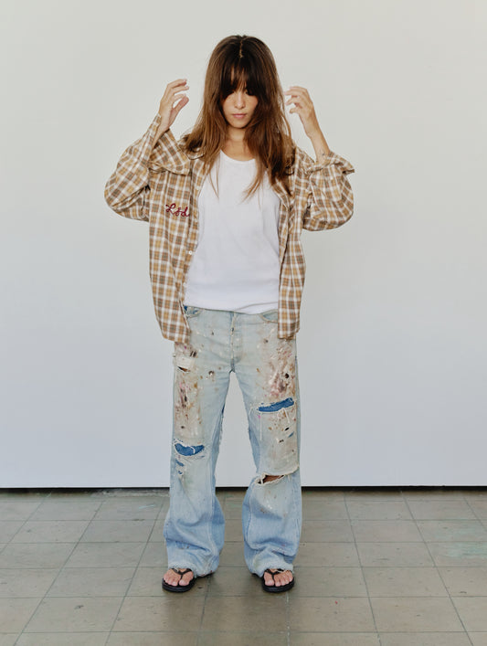 Trash Wide-Leg Painted Denim