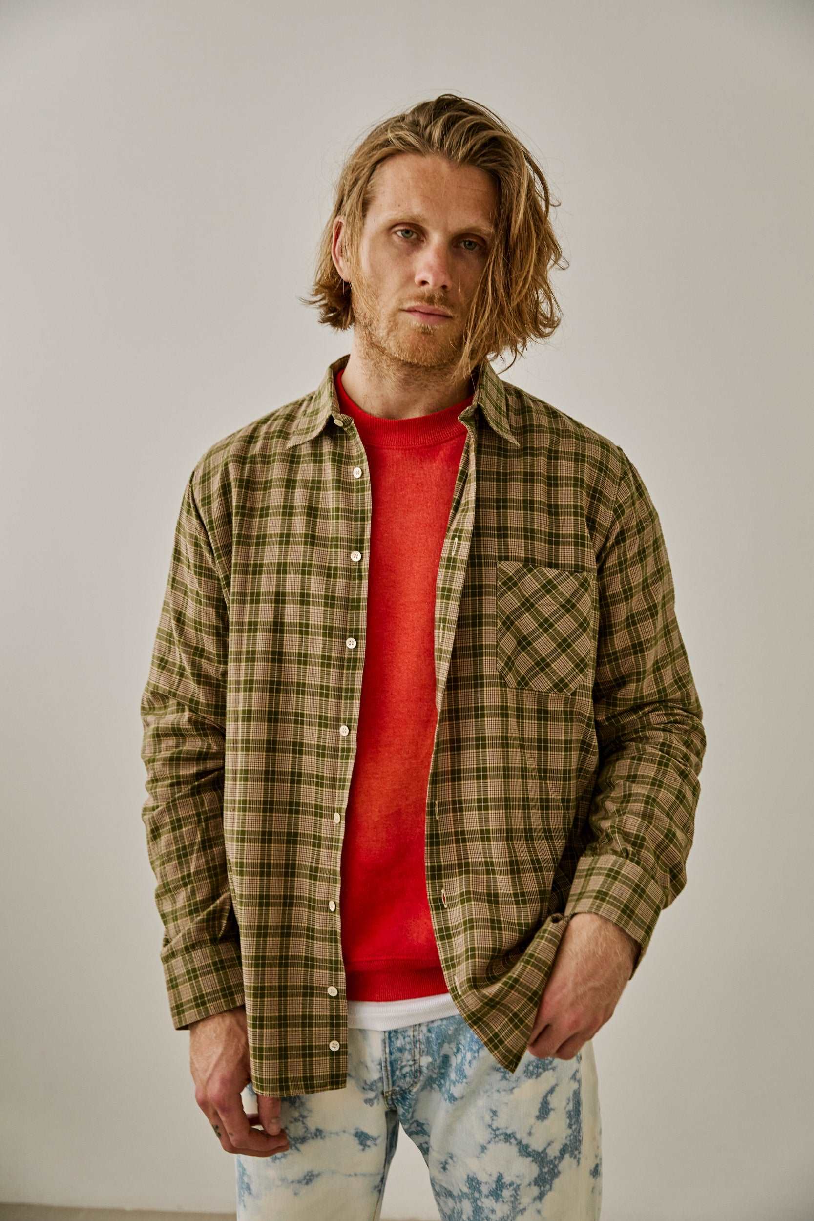 Lillies Studios recycled screen-printed flannel shirt