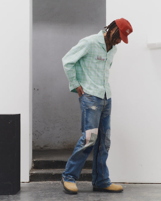 Brushed Cotton Embroidery Flannel Shirt