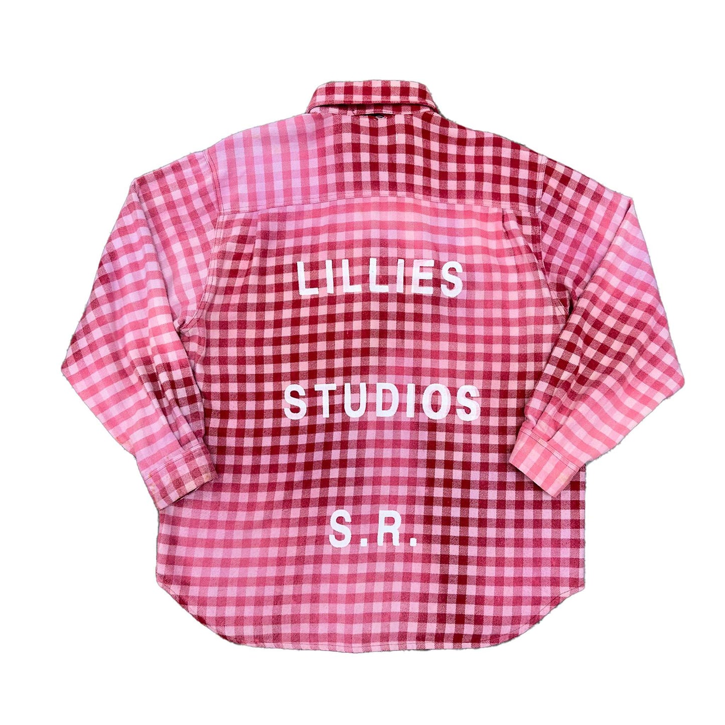 Lillies Studios recycled bleach dyed flannel shirt