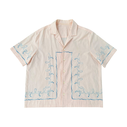 Pink Up-cycled Tablecloth Shirt