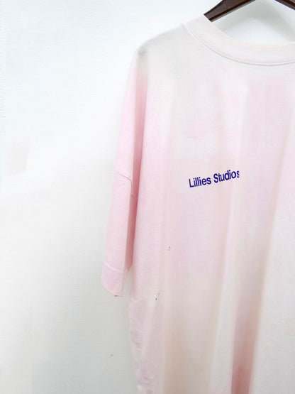 Pink Oversized Double Text Tee