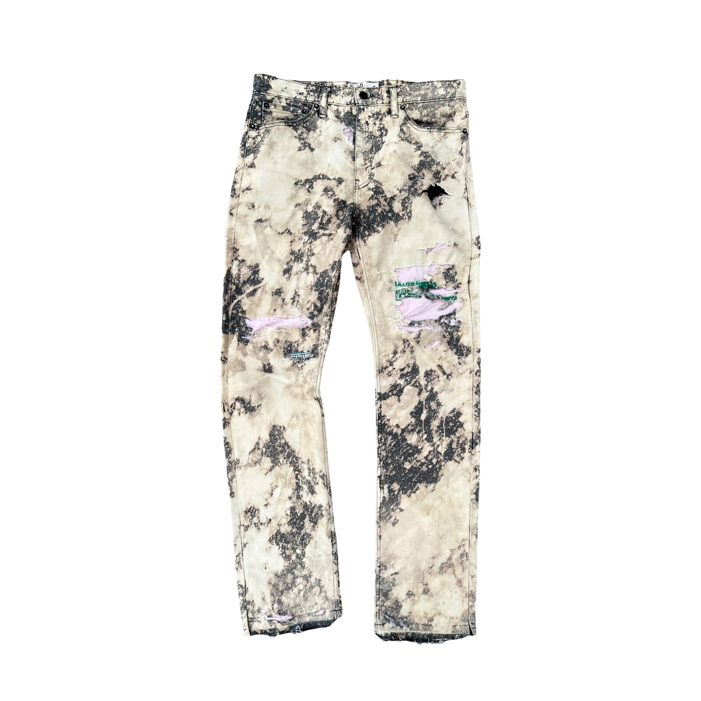 Sand Bleach Distressed Jeans