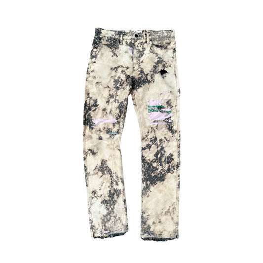 Sand Ripped Recycled Jeans