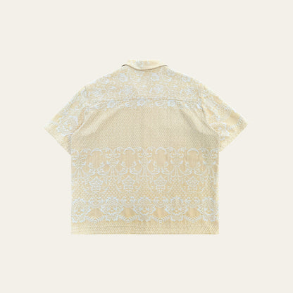 Yellow Up-cycled Curtain Shirt